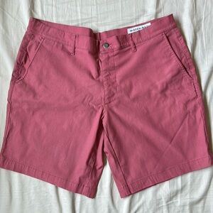 Mizzen Main men’s flat front golf shorts light red/pink color 36 waist